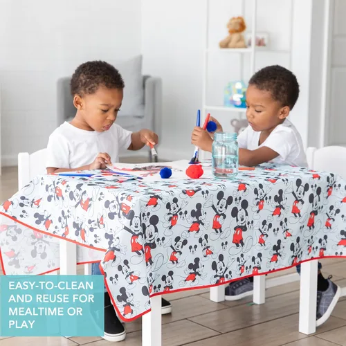 Miniatura 4 de Bumkins Disney Baby Alfombrilla Antiderrames para Debajo de la Silla Alta, Alfombrilla para Bebés y Niños Pequeños, Tela Reutilizable Impermeable