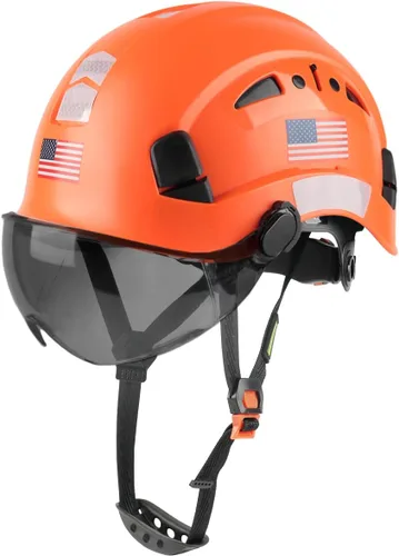Miniatura 12 de GREEN DEVIL Casco de Seguridad Casco Duro con Visera Correa de Barbilla Ajustable Ligero Ventilado ABS Casco de Trabajo para Hombres y Mujeres Gris