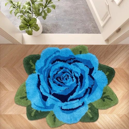 Miniatura 41 de USTIDE Alfombra de girasol esponjosa, alfombra suave y lanuda de flores, hecha a mano, alfombras modernas, lavables, para sala de estar, lavandería