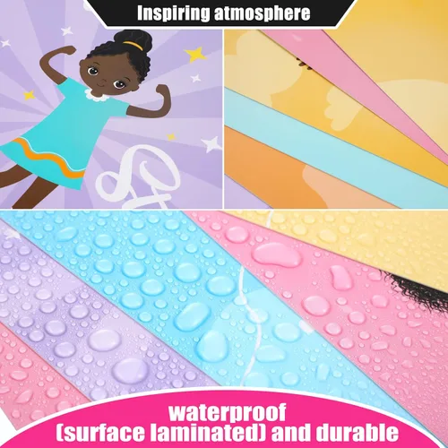 Miniatura 3 de Outus 9 piezas de decoración de pared de niña negra para habitación de niñas, cita inspiradora, arte de pared afroamericano, decoración