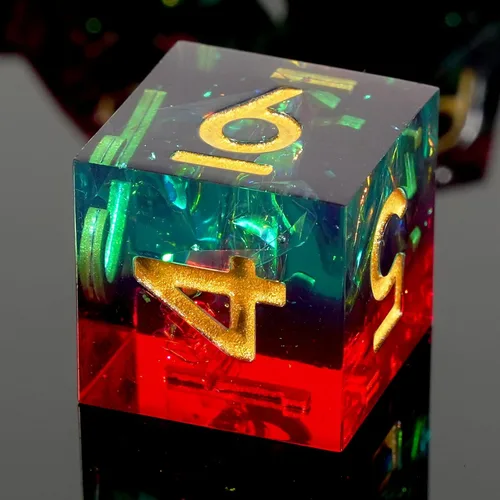 Miniatura 10 de DND - Juego de dados de borde afilado, 7 piezas de dados poliédricos DND con exquisito embalaje de caja de hoja, ideal para juegos de rol