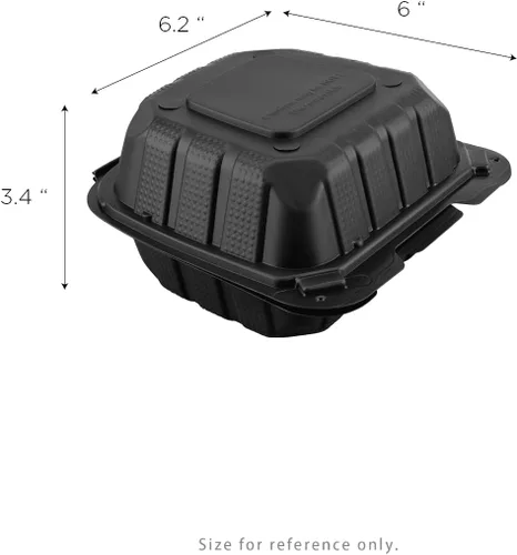 Miniatura 4 de KARAT EARTH Clamshell - Recipientes de alimentos para llevar [6 x 6 pulgadas - 400 quilates] para llevar, aptos para microondas, congelador