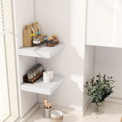Miniatura 2 de Fun Memories - Estante flotante de 12 pulgadas, estantes de pared de madera rústica para decoración de pared y almacenamiento, estante flotante