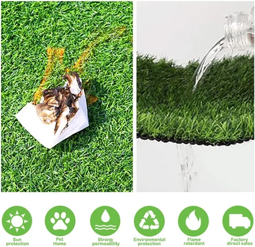 Miniatura 2 de Alfombra de césped artificial de lujo realista y gruesa, perfecta para interiores y exteriores (4 pies x 7 pies (28 pies cuadrados))