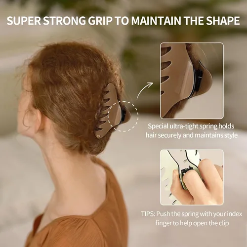 Miniatura 4 de EVITA PERONI Pinzas grandes para el cabello para mujer, pinzas de pelo de 4.7 pulgadas para cabello fino y rizado, pinzas grandes, pinzas