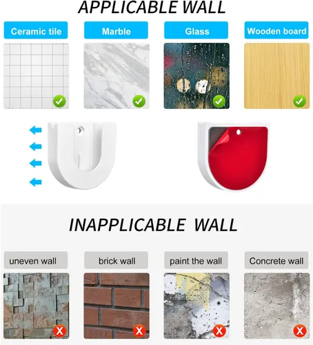 Miniatura 3 de Paquete de 4 soportes adhesivos de pared para cámara interior (2ª generación y 1ª generación), fuerte adherencia, fácil de instalar, no necesita