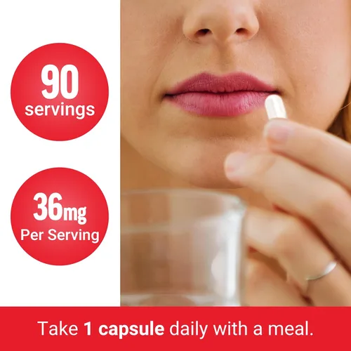 Miniatura 4 de Force Factor, Suplemento de hierro para mujeres y hombres, no estreñimiento, suave para el estómago, bisglicinato de hierro 36 mg, 90 cápsulas