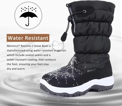 Miniatura 4 de Botas de nieve para mujer, doble invierno, impermeables, forradas con piel, cálidas, antideslizantes