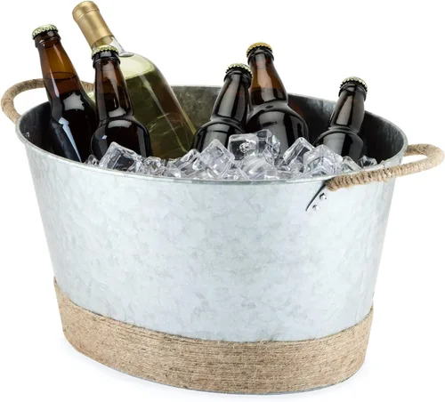 Miniatura 16 de Cubos de Bebida Twine Cheers, Cubos Galvanizados para Entretener, Cubos de Bebidas para Fiestas, Gran Cubo de Hielo y Canasta de Regalo, Cubos