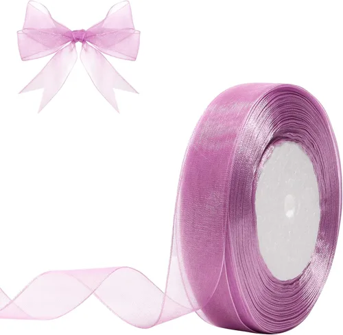 Miniatura 15 de Cinta de organza transparente de 3/4 de pulgada, 50 yardas, cinta de gasa para envolver regalos, decoración de Navidad, Halloween, ramo de boda