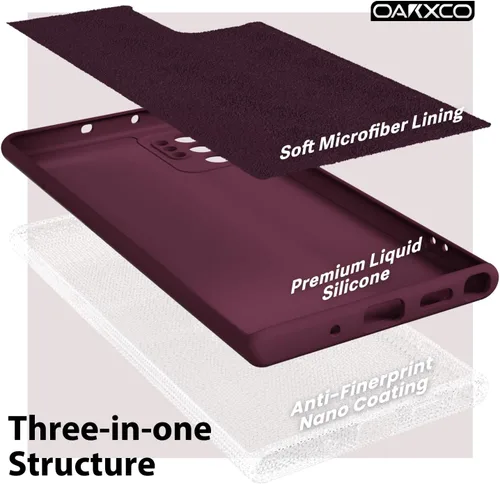 Miniatura 5 de oakxco para Samsung Galaxy Note 10 Plus Funda de teléfono de silicona líquida, cubierta de gel suave y delgada de goma TPU lisa y mate para mujer