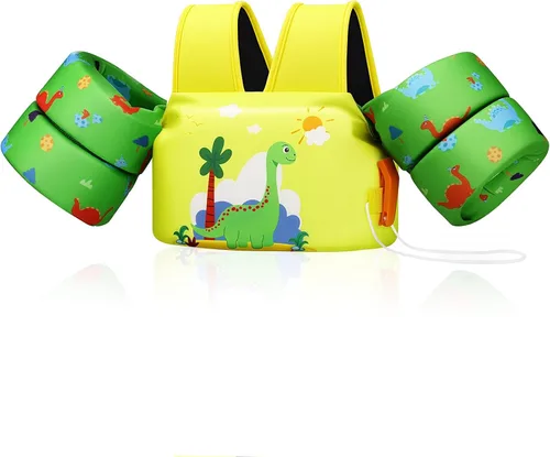 Miniatura 40 de MoKo Chaleco de natación para niños pequeños, flotadores de brazo de natación de 22 a 66 libras, niños y niñas, con dibujos animados, alas de agua