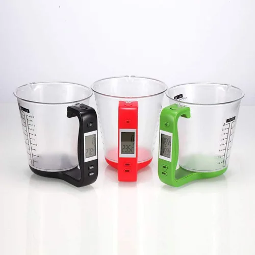 Miniatura 3 de Cocina Medición Taza Escala LCD Pantalla Digital para Hornear Té Pesaje Café Rojo