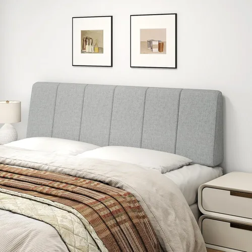 Miniatura 11 de Cabecero Tamaño Queen Solamente - Sin Ensamblaje, Cabecero Tapizado Tamaño Queen Tela de Lino Estilo Moderno Cabeceros para Cama Ajustable Negro