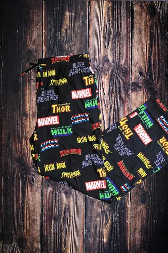 Miniatura 2 de Marvel Pijama clásico con logotipo de cómic para hombre