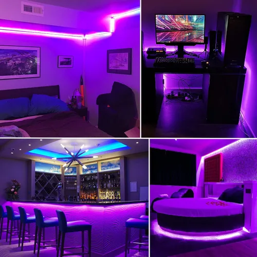 Miniatura 6 de YQNLIFA Tira de luz negra de 20 pies, 360 cuentas de lámpara, kit de luz negra LED flexible, tiras de luz negra de 12 V, no impermeable