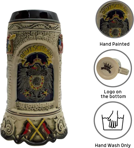 Miniatura 2 de 1 litro OktoberfestHaus Regalos para amantes de la cerveza Pintada a mano Taza alemana grande Escenas Alemana Cerveza Cerveza Cervecera Jarra