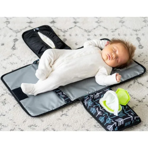 Cambiador de pañales portátil, cambiador portátil para niñas y niños recién nacidos, cambiador de bebé con bolsillo inteligente para toallitas - Kit