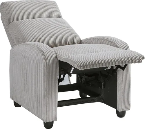 Miniatura 13 de Lexicon Sillón Reclinable de Pana con Respaldo Empujable Sillón Butaca Reclinable de Empuje hacia Atrás, Marco de Madera Sólida y Base de Metal