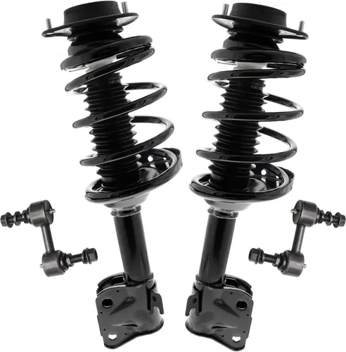 Miniatura 78 de Detroit Axle - Kit de 4 barras estabilizadoras delanteras para Ford F-150 2021 2022 2023 2024, 2 puntales con resorte helicoidal, 2 eslabones