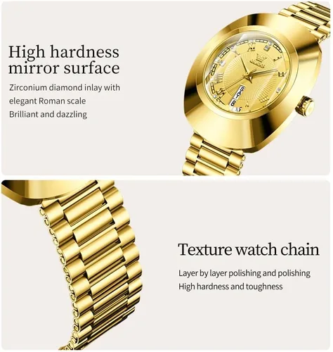 Miniatura 6 de OLEVS Womens Watches Gold Diamond Tungsten Steel Luxury Dress Classic Ladies Calendar Week Wrist Watches for Women
