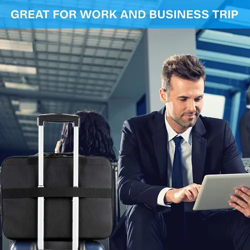 Miniatura 2 de BAGSMART Bolsa para laptop, maletín de 15.6 pulgadas para hombres, bolsa de computadora con cerradura para trabajo, bolsa de hombro estilo bandolera