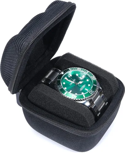 Miniatura 4 de Estuche de viaje único para reloj duro, Caja organizadora de exhibición enrollable para reloj inteligente deportivo de hombre con almohadilla
