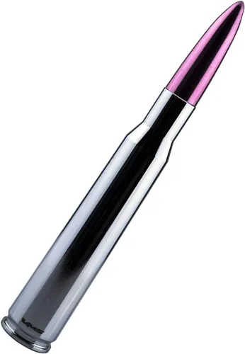 Miniatura 5 de VMS Racing 50 Cal Caliber - Antena de bala de punta cromada rosa en calibre pesado mecanizado CNC de aluminio corto compatible con Chevrolet