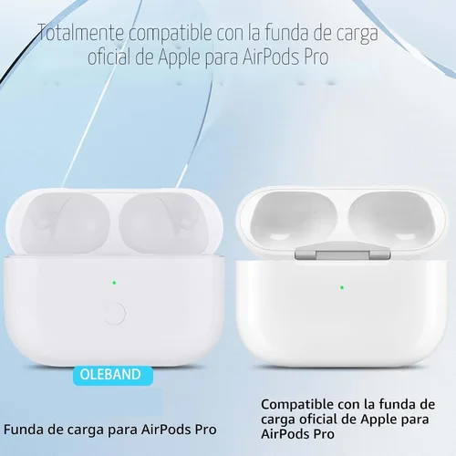 Miniatura 3 de OLEBAND Funda de carga de repuesto para Airpods Pro 2 y 1: fácil de emparejar tus auriculares Air pods Pro con botón de emparejamiento, soporta