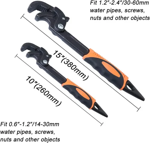 Miniatura 2 de Paquete de 2 llaves ajustables de 0.6 a 2.4 pulgadas (14 a 2.362 in)