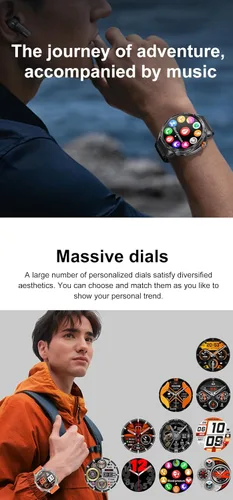 Miniatura 8 de Reloj inteligente militar, pantalla AMOLED ultra clara de 1.75 pulgadas, monitor de frecuencia cardíaca de oxígeno en sangre Spo2, batería de 730