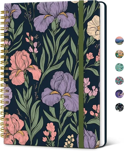 Miniatura 12 de Taja Cuaderno de Diario en Espiral con Líneas para Mujeres, A5 Lindo Cuaderno de Tapa Dura con Rayas Universitarias para Trabajo y Toma de Notas