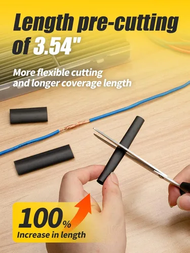 Miniatura 3 de Eventronic - Kit de tubos termorretráctiles de 200 piezas, longitud extra de 3.54 pulgadas, relación 3:1, tubo de doble pared con fuerte