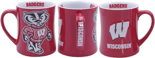 Miniatura 12 de RFSJ Nebraska Cornhuskers - Taza de cerámica en relieve (3D) de 16 onzas, color rojo