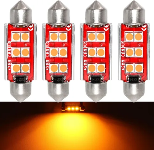 PHINLION - Bombillas LED 578, superbrillantes 3030 6-SMD, Festoon 41 mm, 42 mm, bombillas LED 211-2 212-2 para luces de cortesía, domo, mapa, baúl