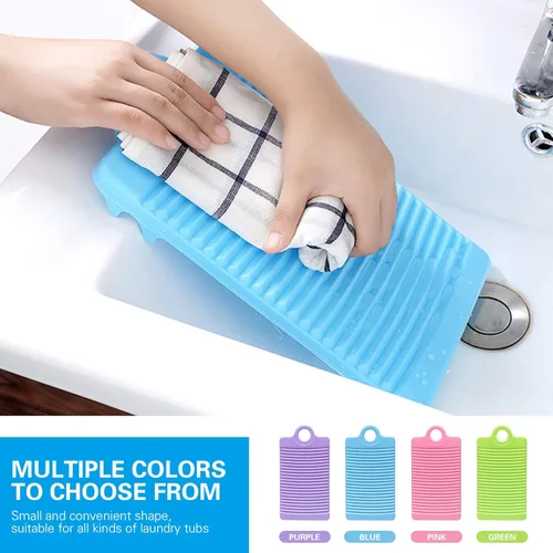 Miniatura 3 de MAOYE Mini tabla de lavar de plástico para niños Camisas Clean Laundry Lime Washboard para lavandería (azul)