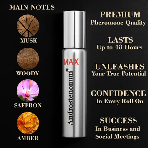 Miniatura 2 de ANDROSTENONUM & MAX by Pherolec Global - Aceite de perfume de feromonas masculinas para él, real de larga duración, original, las mejores feromonas