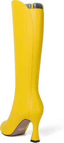 Miniatura 7 de SKYSTERRY Botas de tacón alto con cremallera mate para mujer, con punta redonda, de 3.3 pulgadas