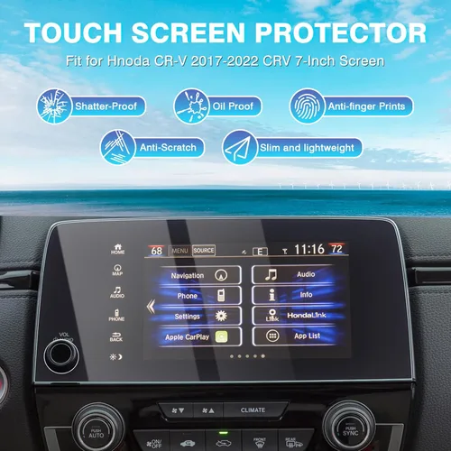 Miniatura 2 de Karltys Paquete de 2 protectores de pantalla para Honda CR-V EX EX-L Touring 2017 ~ 2022 de 7 pulgadas [sin reflejos ni huellas dactilares]