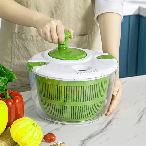 Miniatura 7 de Escurridor de ensalada, lavadora de verduras de 5 litros con cuenco y colador, multiuso para lechuga, lavadora de frutas, hilandero de pasta y papas