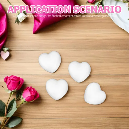 Miniatura 8 de Paquete de 20 corazones de espuma de poliestireno blanco – Espuma artesanal en forma de corazón para Navidad, decoración de boda, decoración del día