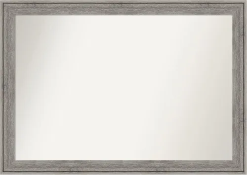 Miniatura 486 de Amanti Art Espejo de pared personalizado no biselado (24.5 x 24.5 pulgadas), marco gris marrón alta, varios tamaños personalizados, espejo de baño