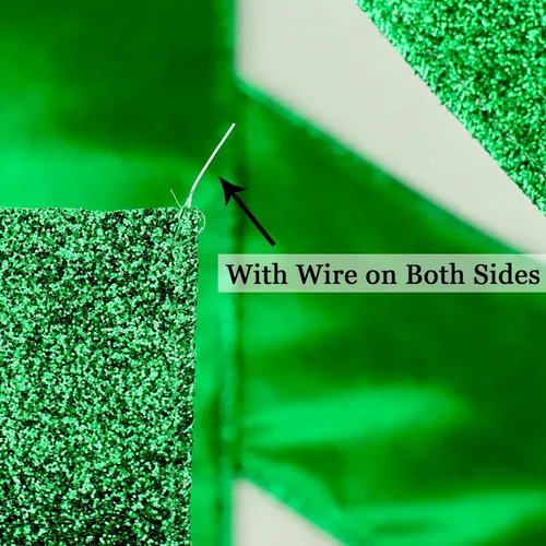 Miniatura 4 de MEEDEE Cinta Verde con Purpurina Cinta Verde con Alambre de 2.5 Pulgadas de Ancho Cinta Metálica de 25 Yardas Cinta Verde de Navidad Cinta Verde