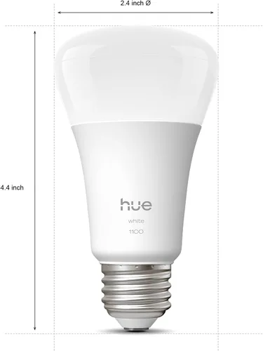 Miniatura 2 de Philips Hue Bombilla LED inteligente A19, luz blanca cálida de 2700 K, base E26, 10.5 W, 1100 lúmenes, regulable, funciona con Alexa, Google