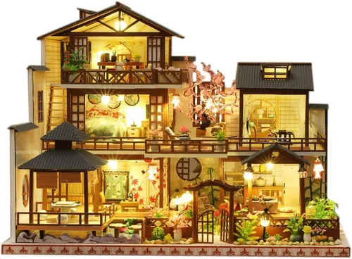 Miniatura 2 de Miniture House - Juego de miniture de té 3D, hecho a mano, rompecabezas creativo, casa de juguetes para adultos y niños
