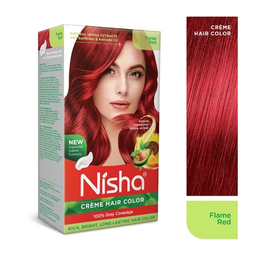 Miniatura 2 de Nisha - Tinte cremoso para el cabello (150 ml/cada) rojo llama, paquete de 1