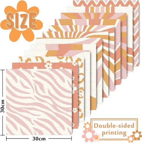 Miniatura 2 de Whaline 24 hojas de papel de patrón bohemio bohemio para álbum de recortes de luz solar de doble cara para el primer viaje inspirado alrededor