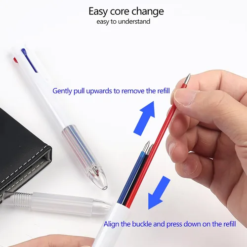 Miniatura 4 de HeTaoCat Paquete de 5 bolígrafos de gel retráctiles 3 en 1 de 0.020 in, 3 colores para suministros de oficina (3 en 1)