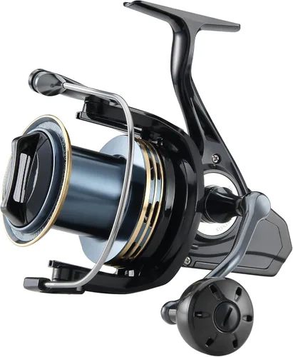 Miniatura 11 de Big Game Surf Spinning Carrete de pesca 8000/12000, 44.1 lbs de potencia de arrastre sin holgura, asiento de carrete de metal, engranaje de aleación