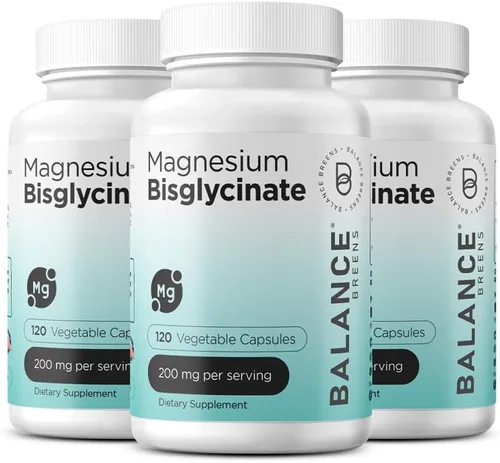 Bisglicinato de magnesio 200 mg - Suplemento de magnesio quelado de alta absorción - Suave con el estómago, sin OMG, sin gluten, apoya el sueño,